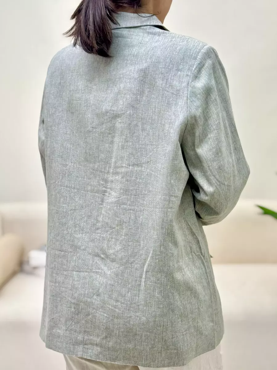 کت لینن آبی و سبز