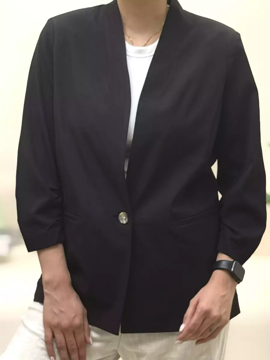 کت لینن مشکی و کالباسی