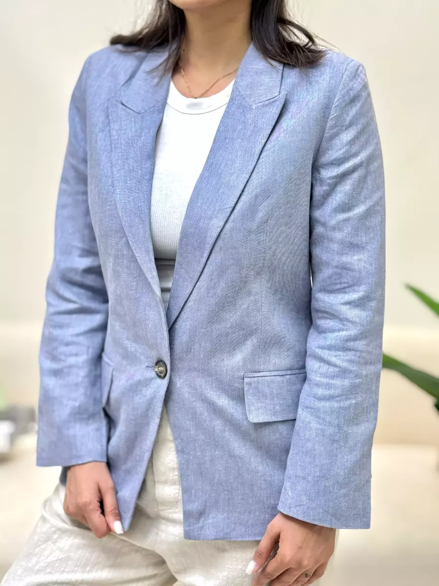 کت لینن آبی و سبز