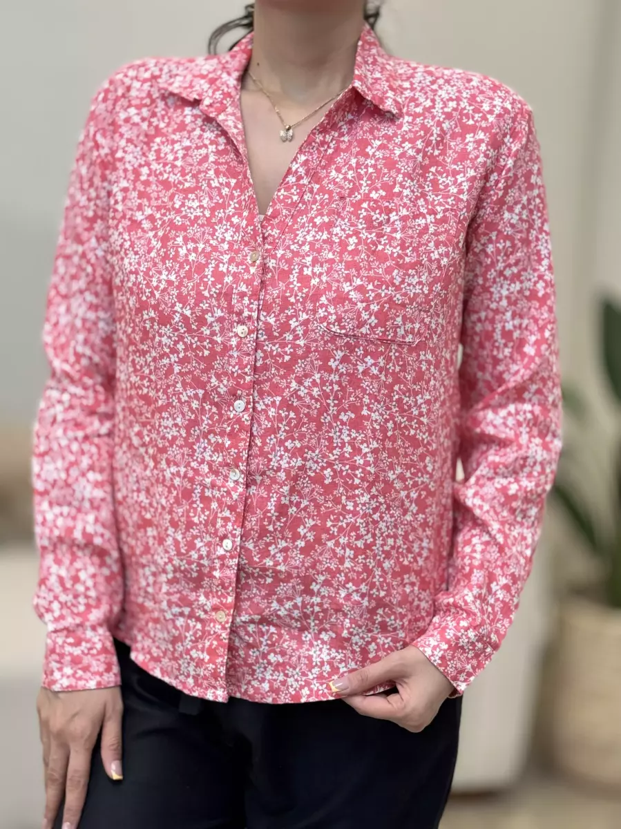 شومیز گلدار گلبهی