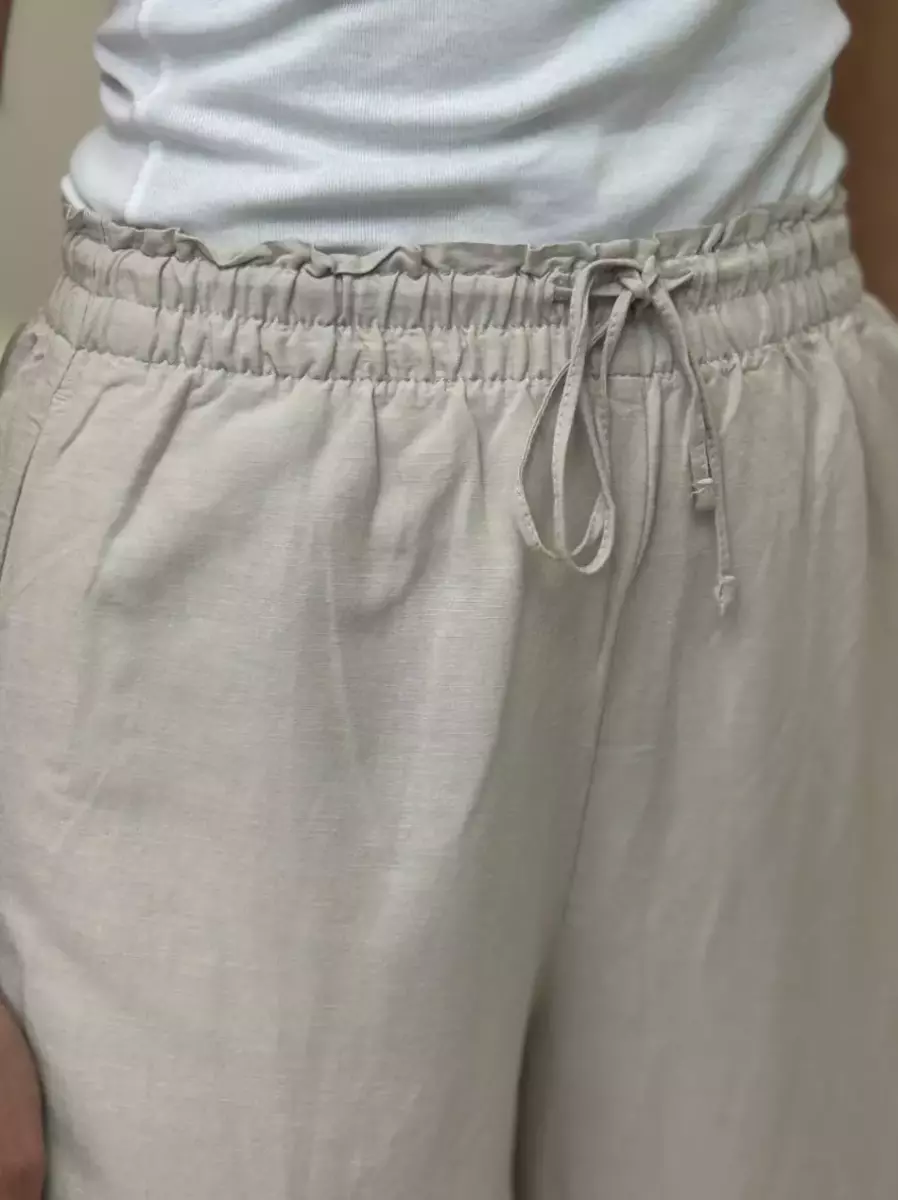 شلوار لینن کرم h&m