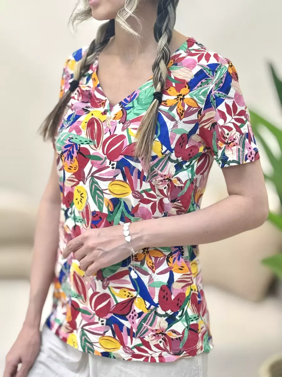 تیشرت یقه هفت  رنگی رنگی