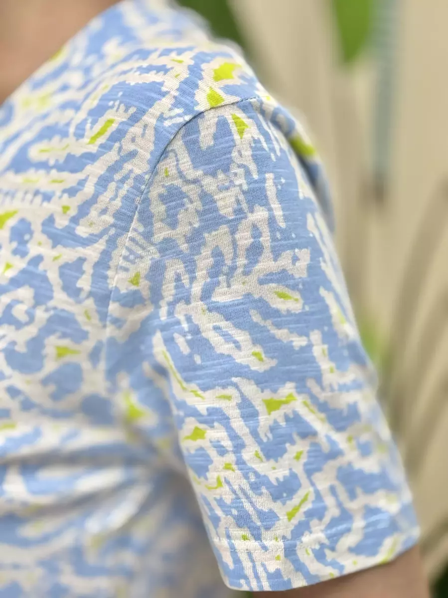 تیشرت آستین کوتاه طرحدار آبی(Nutmeg)