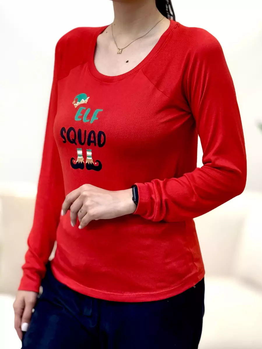 تیشرت آستین بلند قرمز