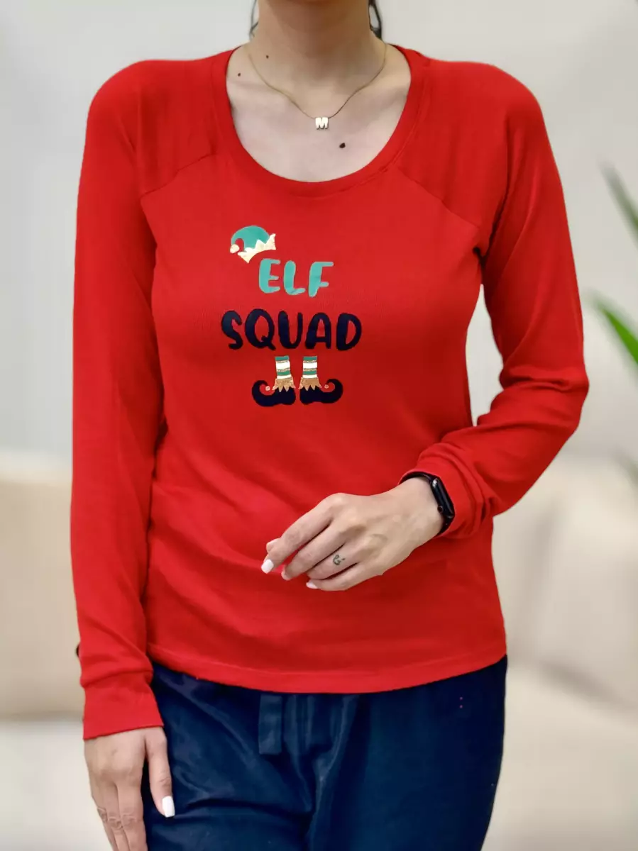 تیشرت آستین بلند قرمز