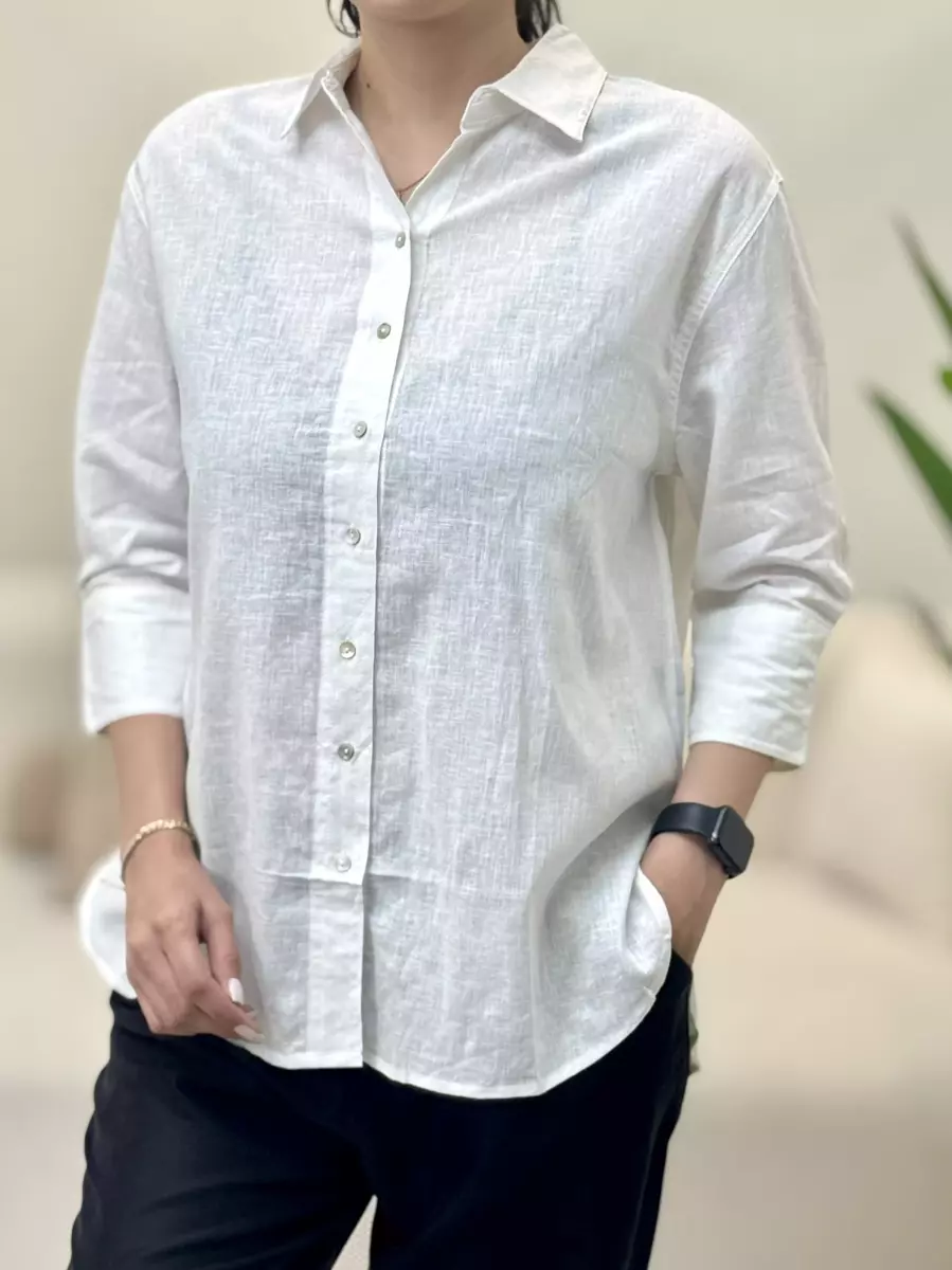 شومیز سفید و سبز