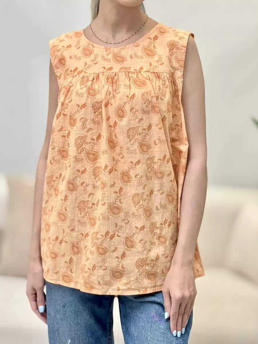 تاپ لینن بته جقه نارنجی