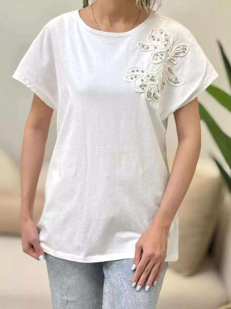 تیشرت سفید کارشده lc