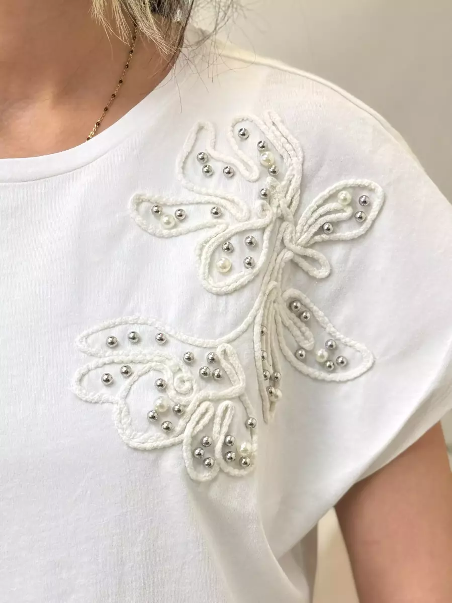 تیشرت سفید کارشده lc