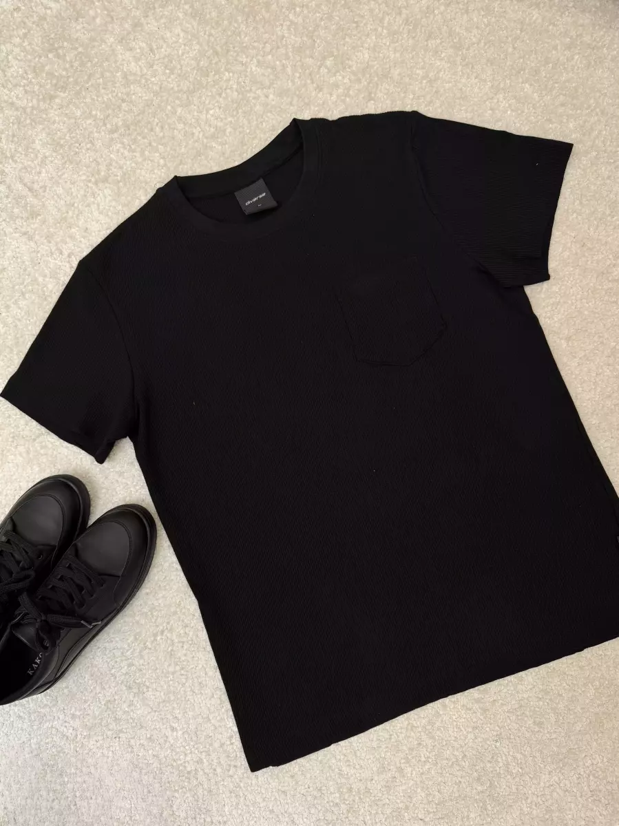 تیشرت ساده تک جیب مردانه(سفید/مشکی)