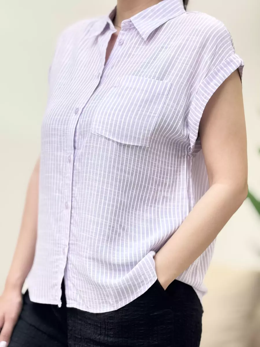 شومیز آستین کوتاه راه راه