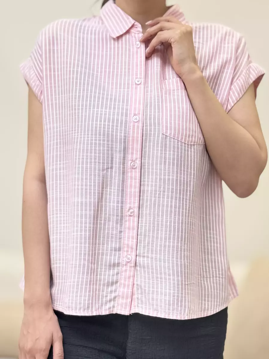 شومیز آستین کوتاه راه راه