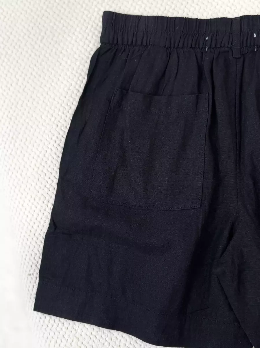 شلوارک لینن کرم و مشکی