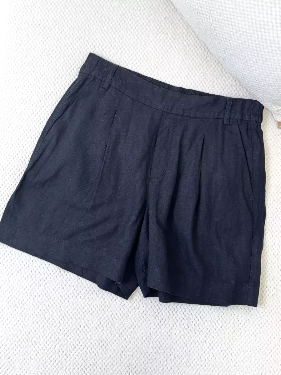 شلوارک لینن کرم و مشکی