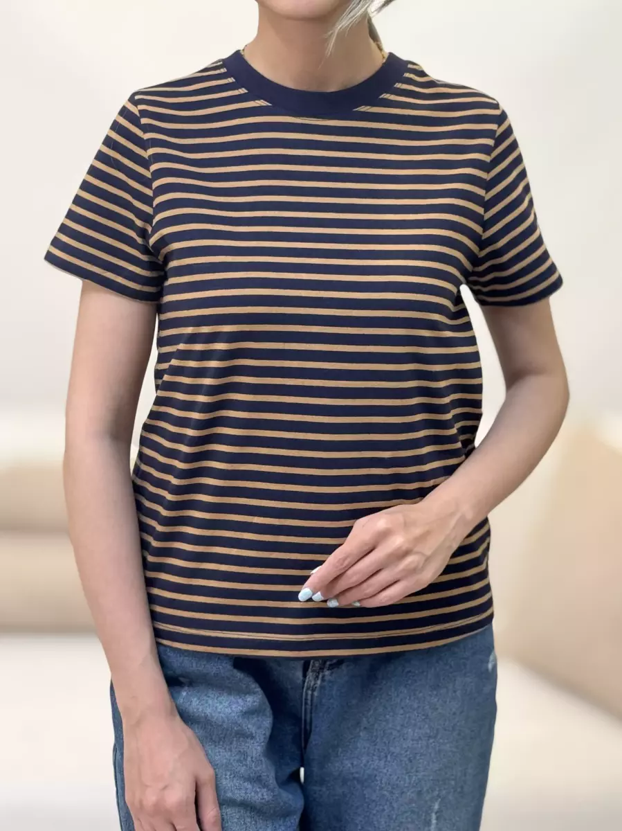 تیشرت راه راه دوطرح( سفید /سرمه ای)