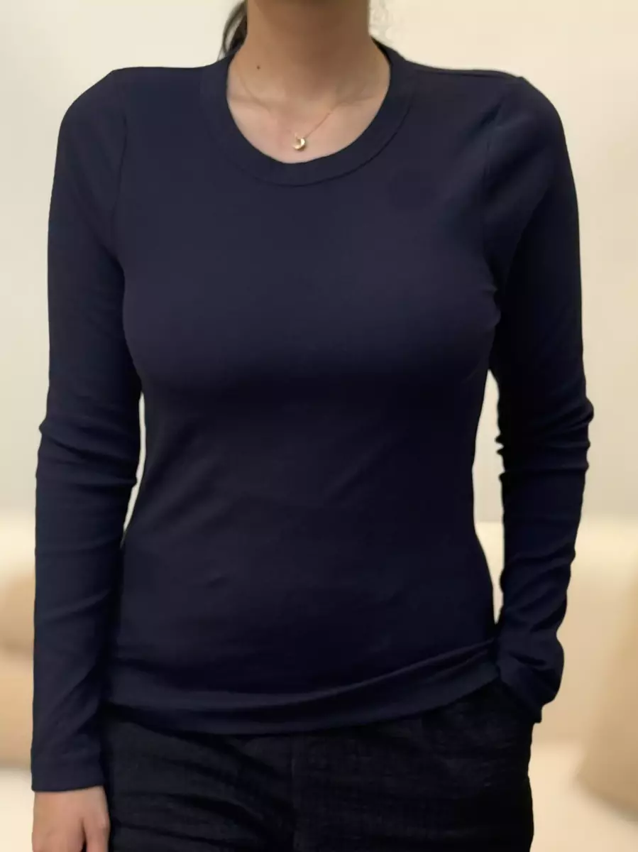 تیشرت آستین بلند کبریتی یقه گرد ساده