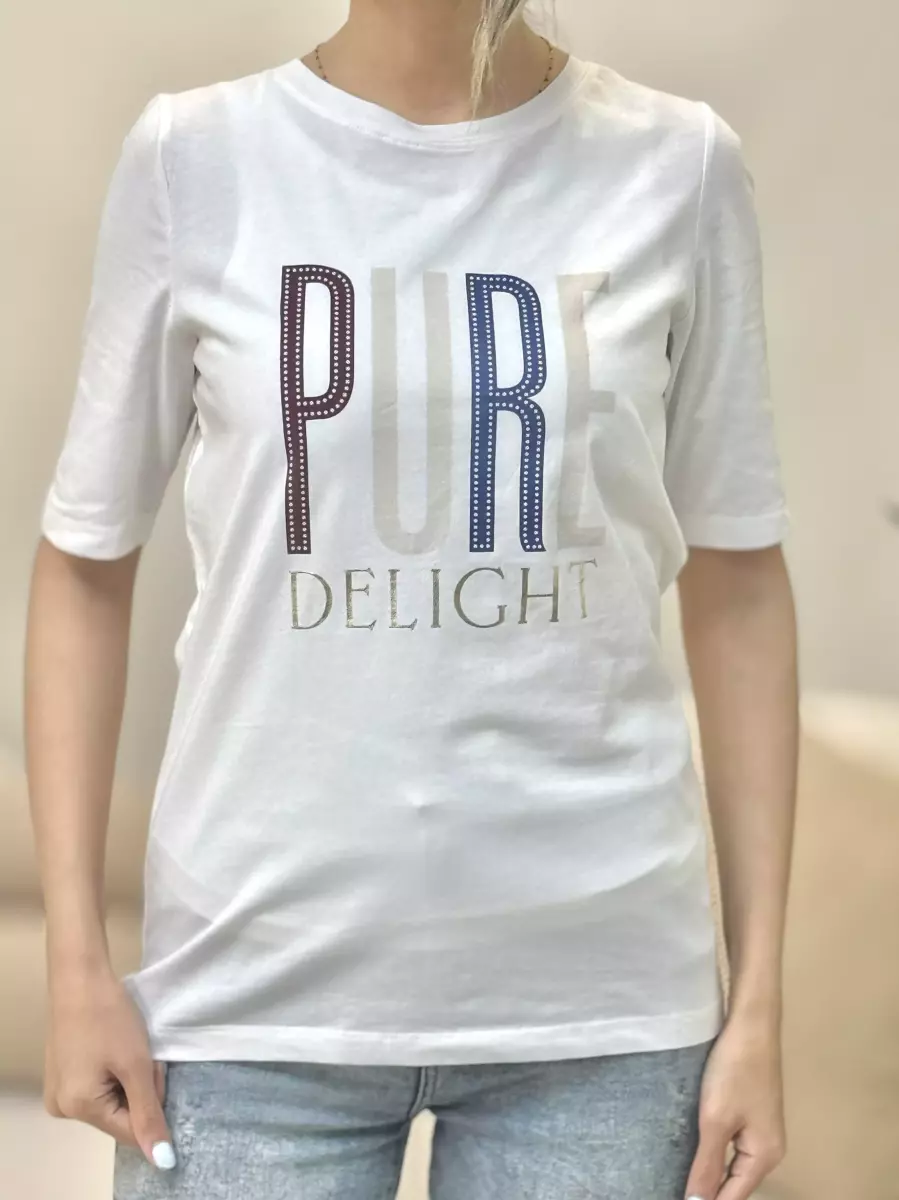 تیشرت سفید نوشتهPURE