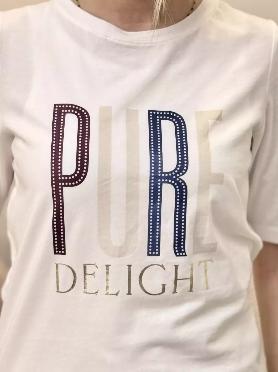 تیشرت سفید نوشتهPURE