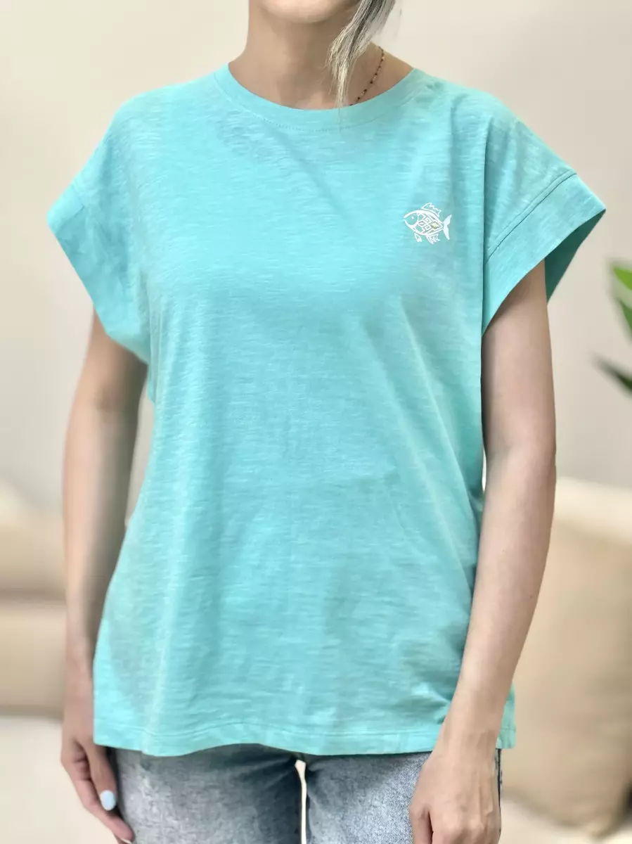 تیشرت آستین سرخود (طرح ماهی)