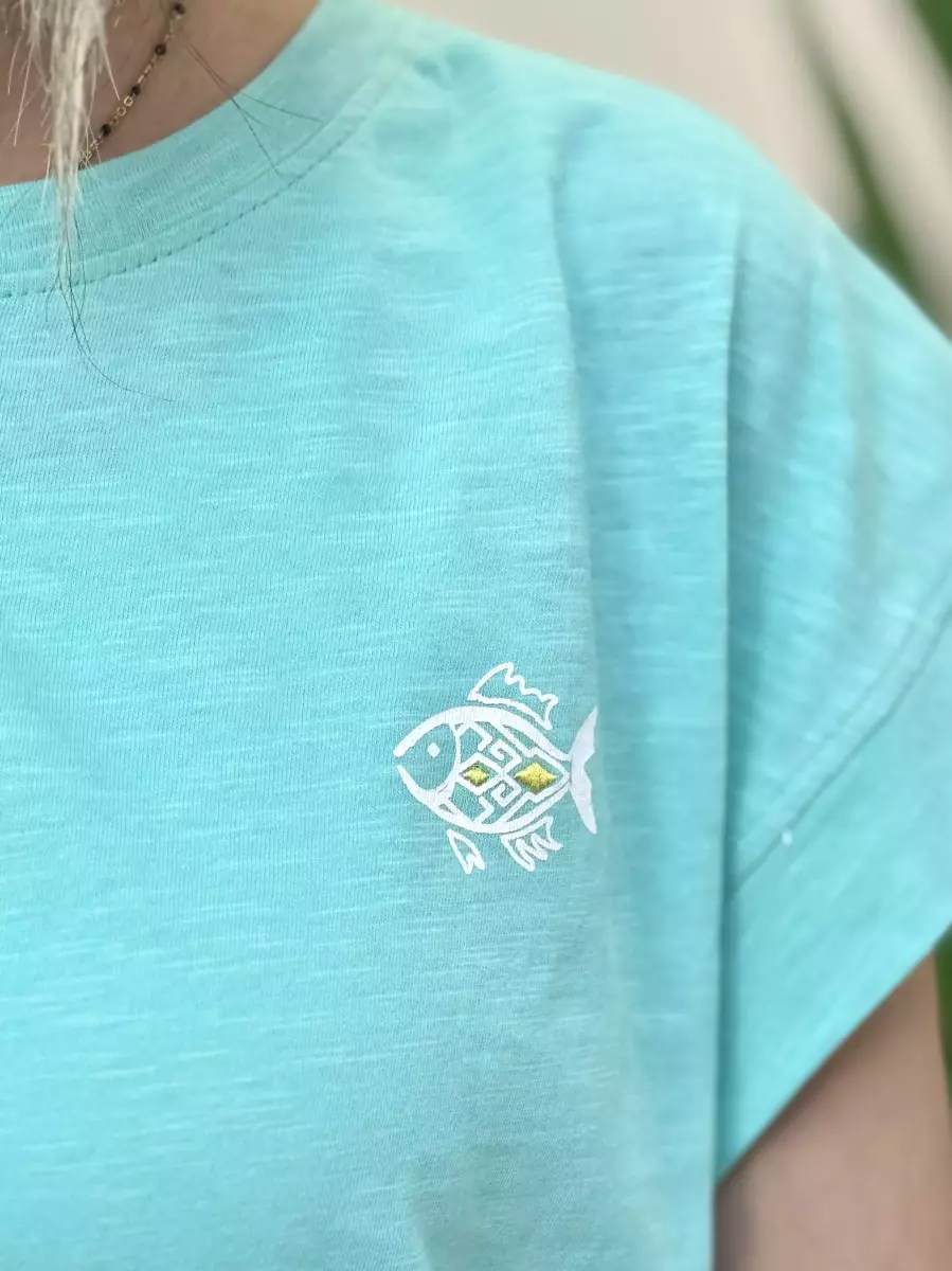 تیشرت آستین سرخود (طرح ماهی)