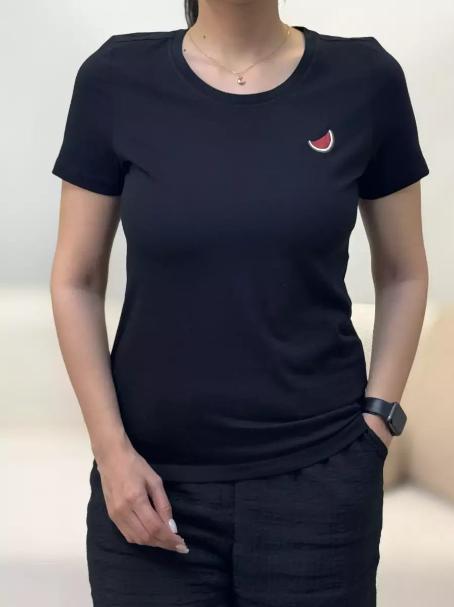 تیشرت گلدوزی شده soliver(مشکی/سفید)