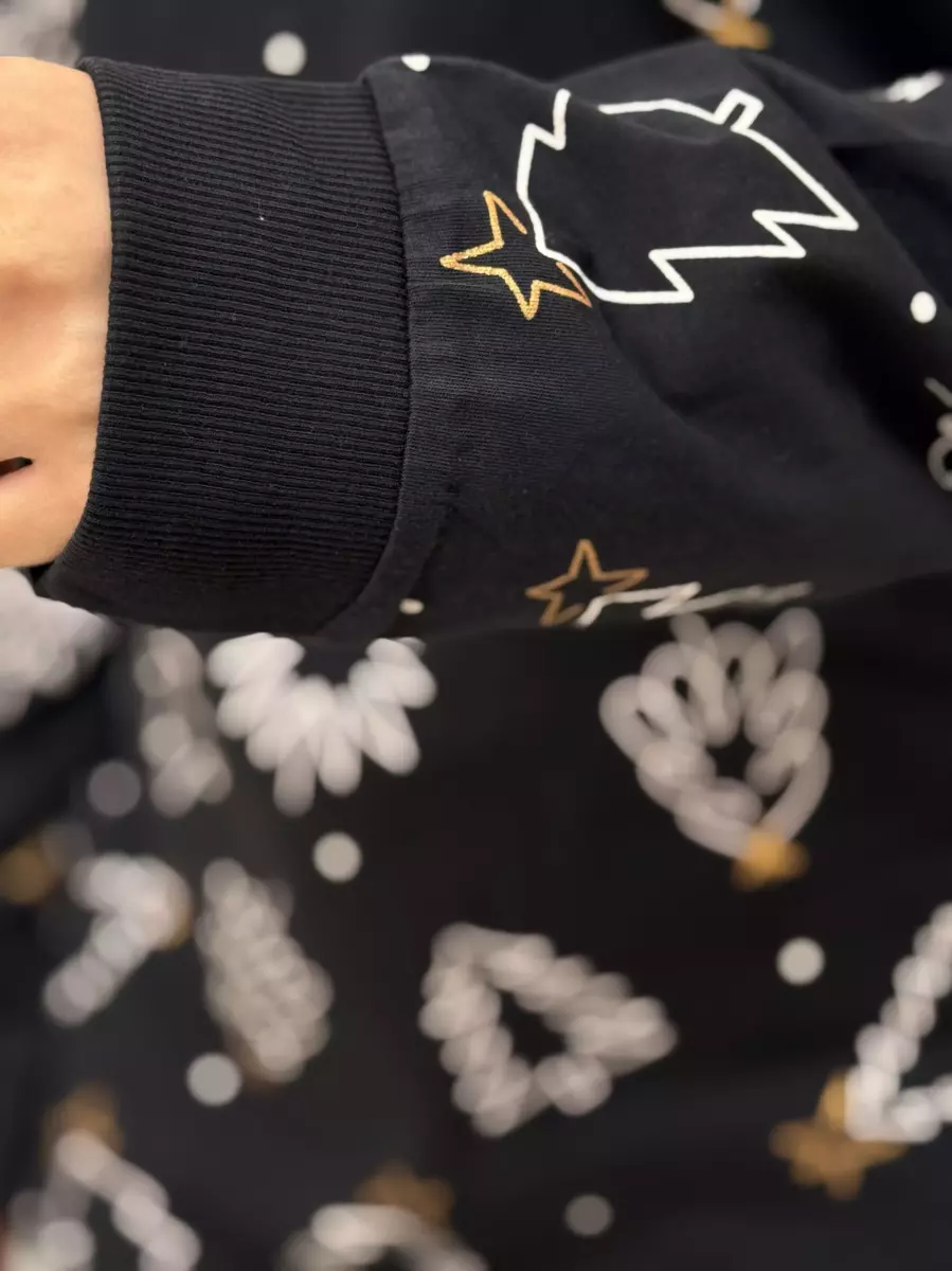 تیشرت آستین بلند سرمه ای طرحدار