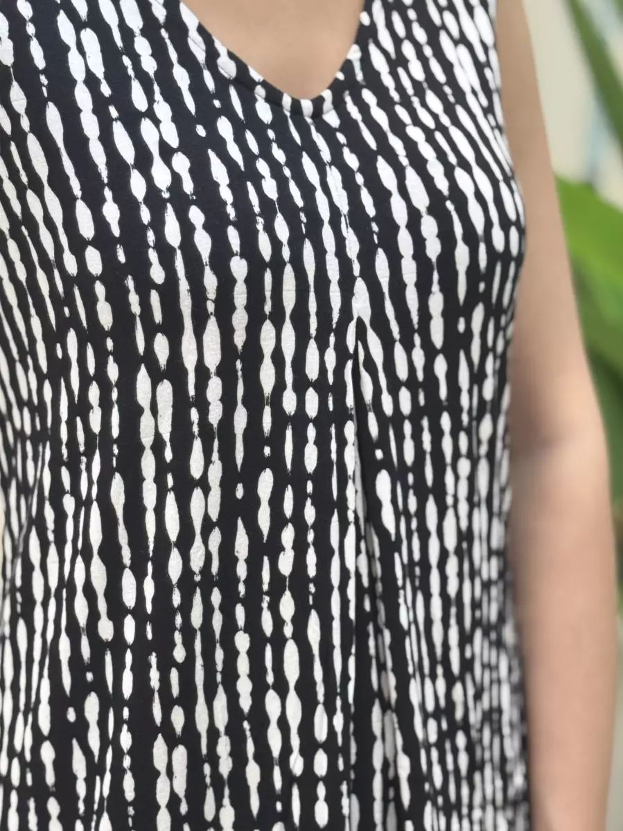 پیراهن ویسکوز طرحدار(آبی-مشکی)