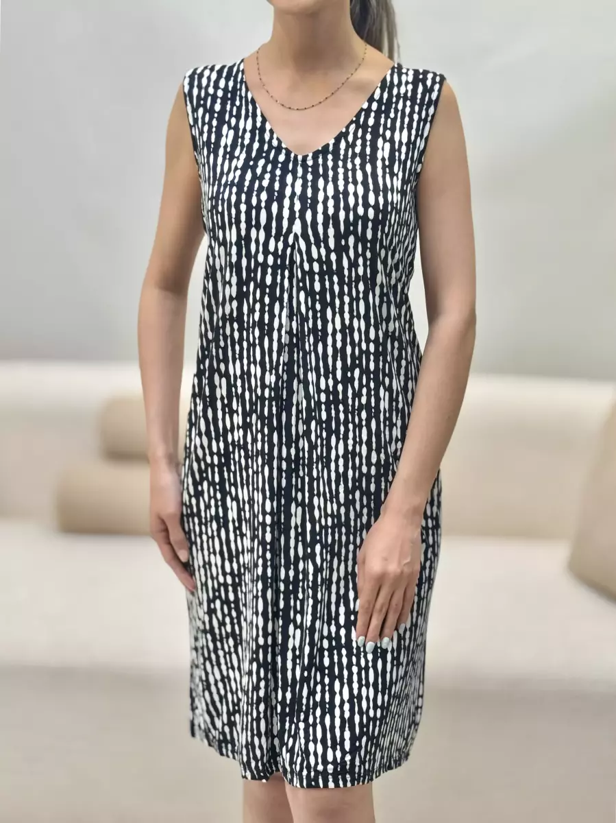 پیراهن ویسکوز طرحدار(آبی-مشکی)