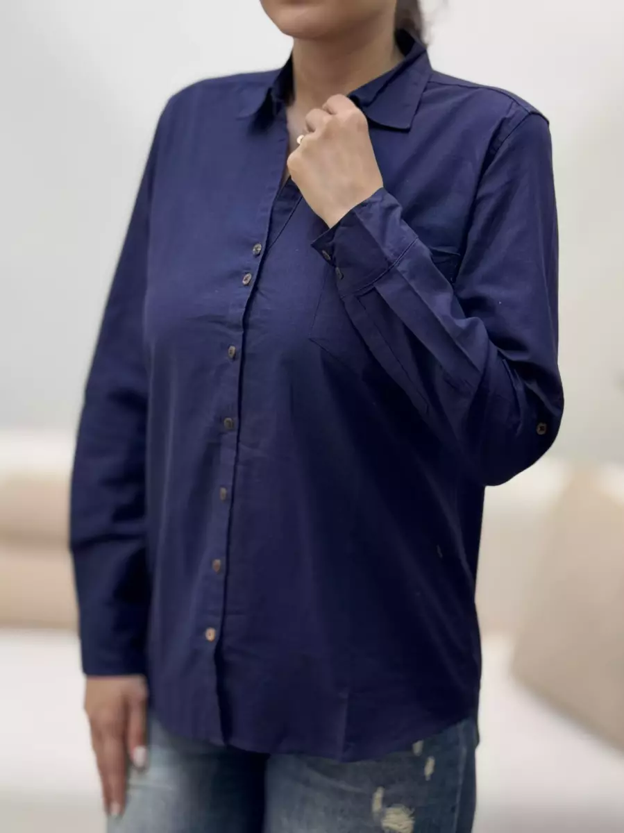 شومیز لینن یقه هفت (رنگبندی)