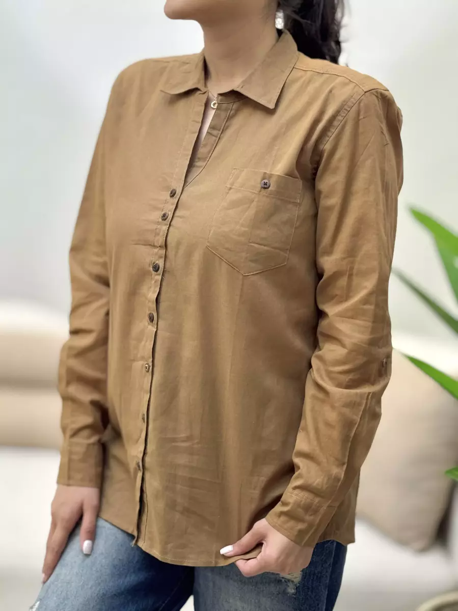 شومیز لینن یقه هفت (رنگبندی)