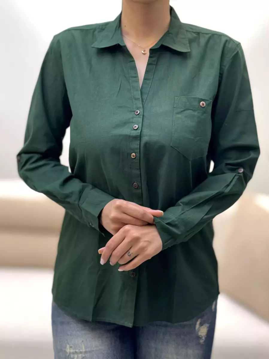 شومیز لینن یقه هفت (رنگبندی)