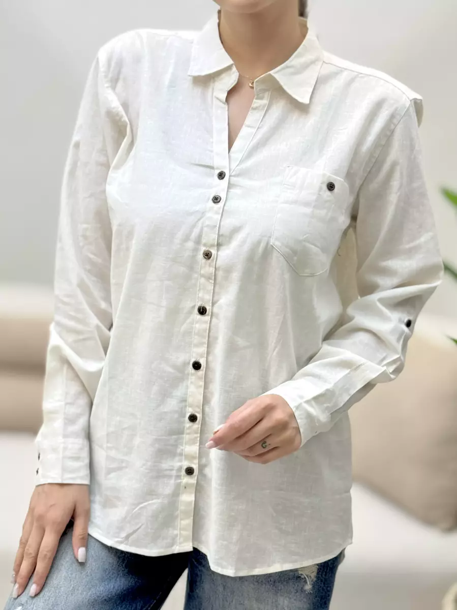 شومیز لینن یقه هفت (رنگبندی)