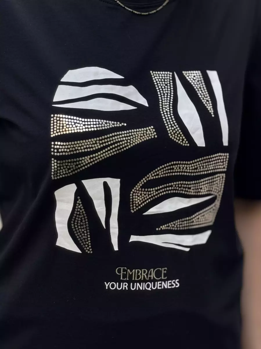 تیشرت طرح طلاکوب(مشکی/سفید)