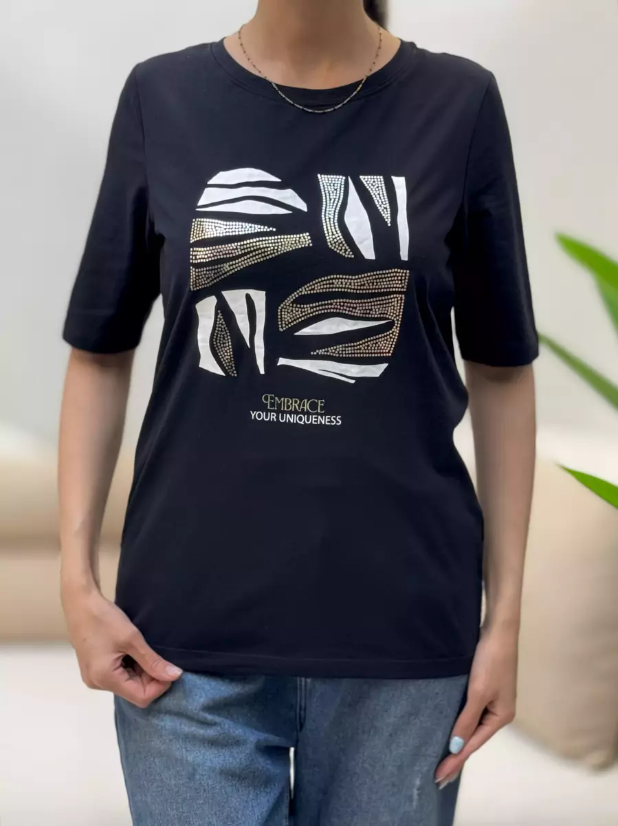 تیشرت طرح طلاکوب(مشکی/سفید)