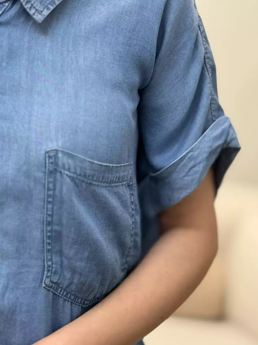 شومیز جین آستین سرخود