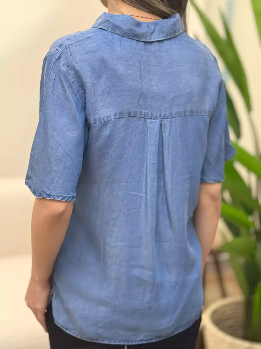 شومیز جین آستین کوتاه