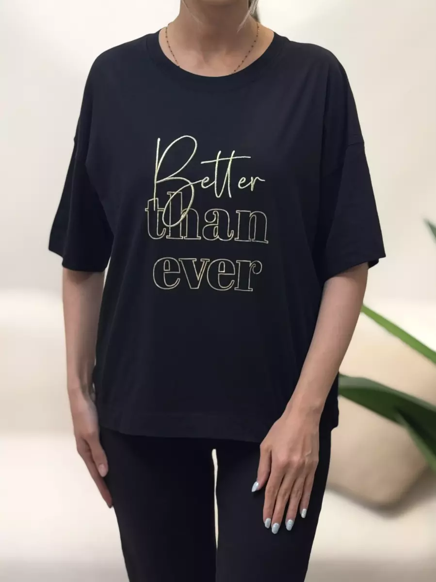 تیشرت مشکی گلدوزی c.a