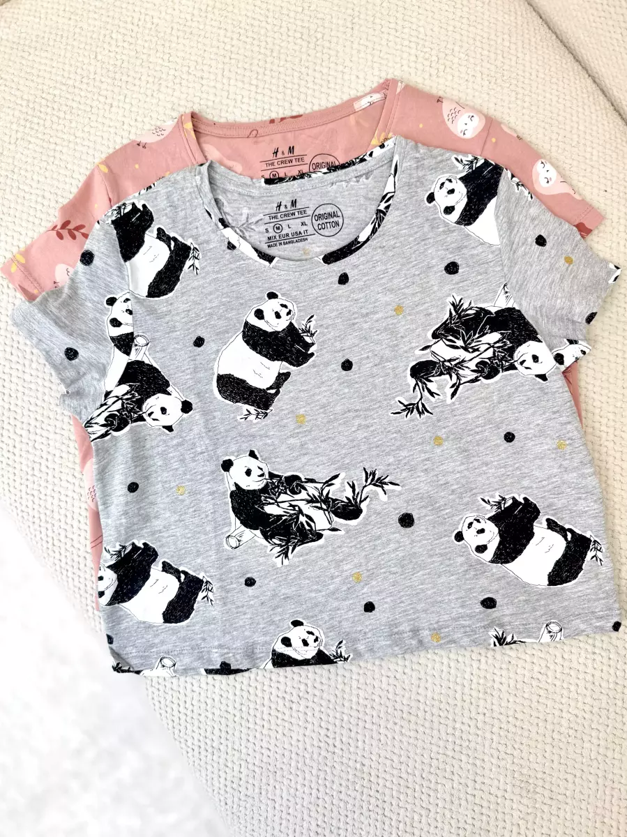 تیشرت کراپ حراجی (صورتی/طوسی)