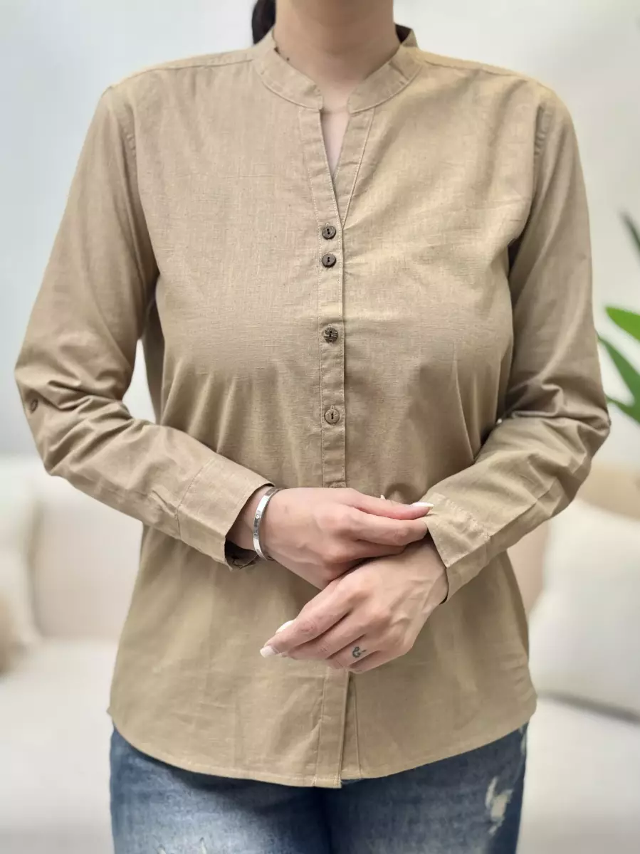 شومیزکرم یقه دیپلمات