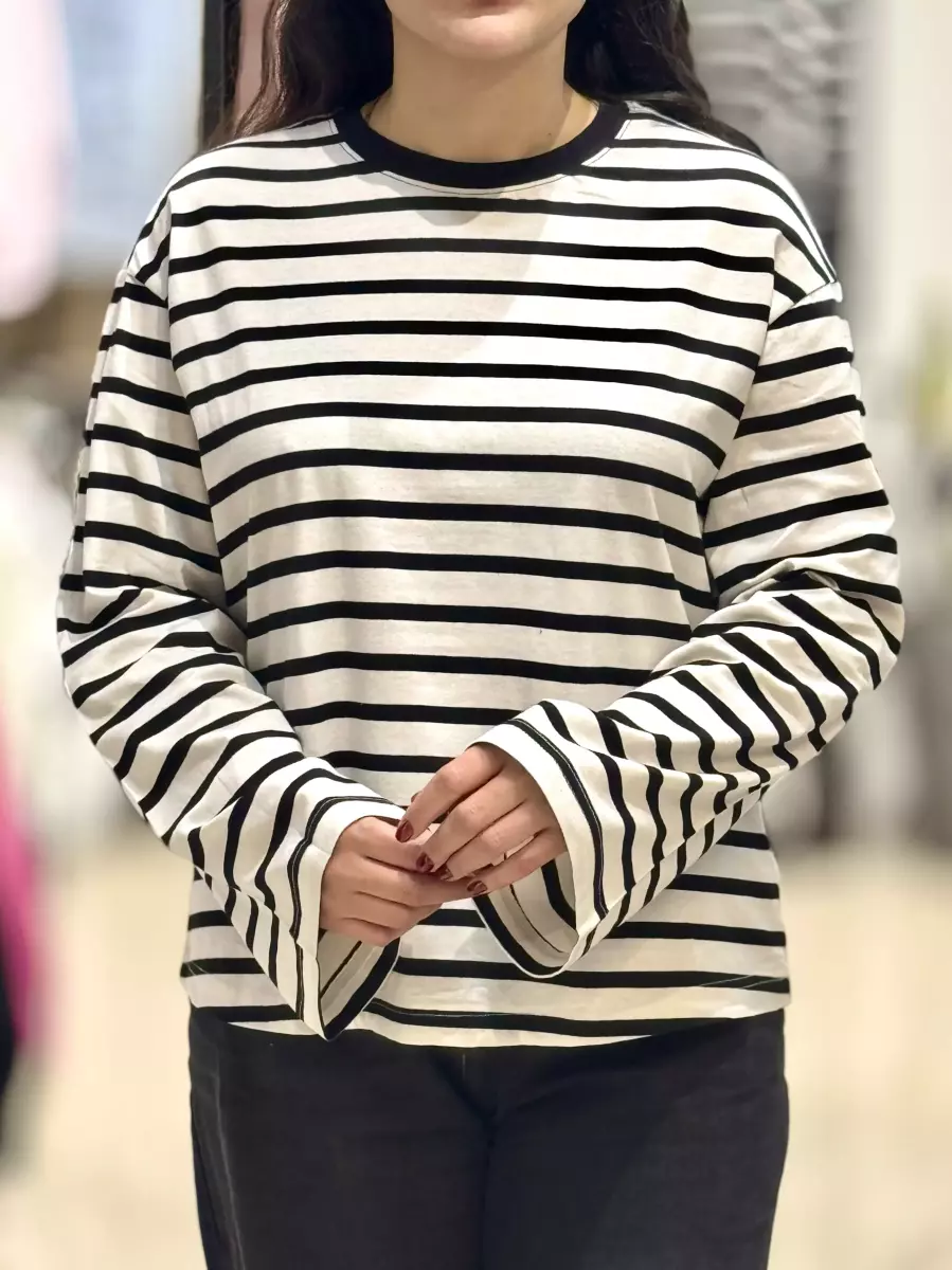 بلوز آستین بلند h&m (قرمز/مشکی)