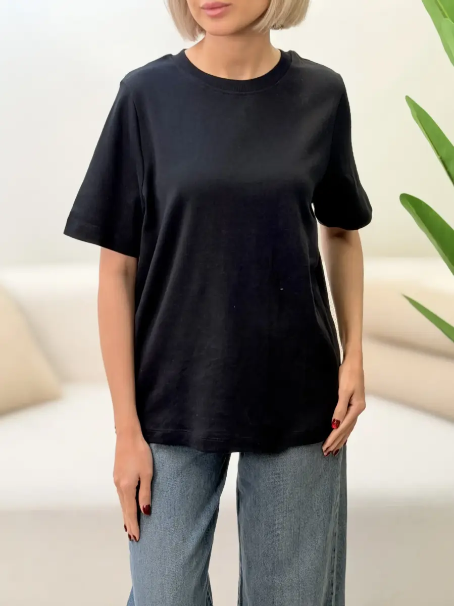 تیشرت باکسی ساده مشکی newlook