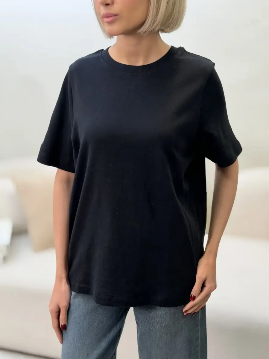 تیشرت باکسی ساده مشکی newlook