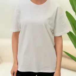 تیشرت باکسی زارا (کرم-سفید)