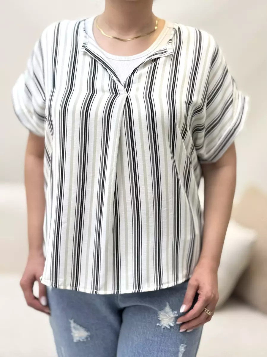 شومیز راه راه(دورنگ)