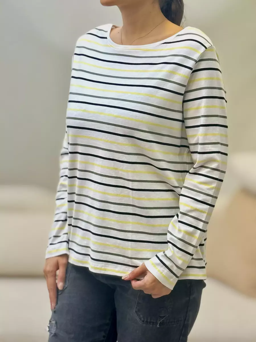 بلوز آستین بلند راه راه (3رنگ)