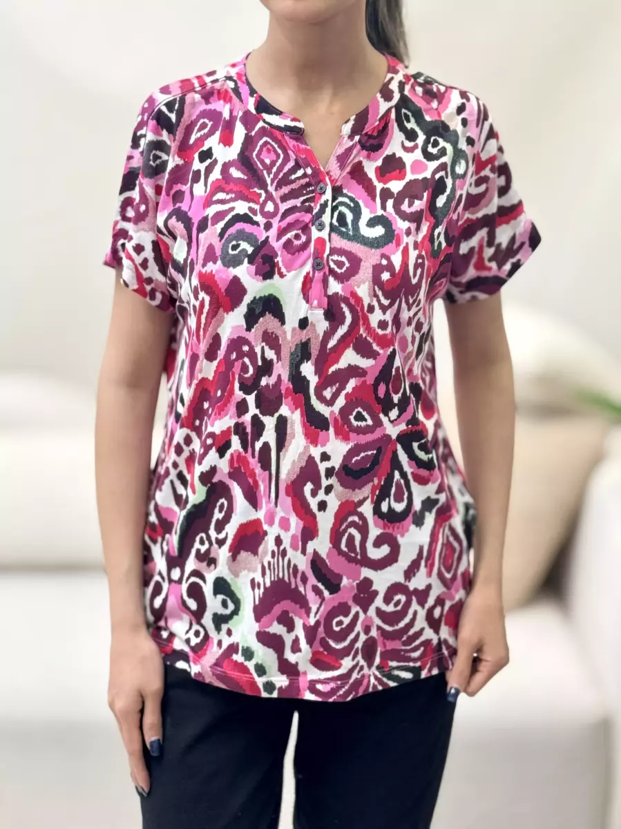 تیشرت آستین کوتاه طرح دار سیسیل