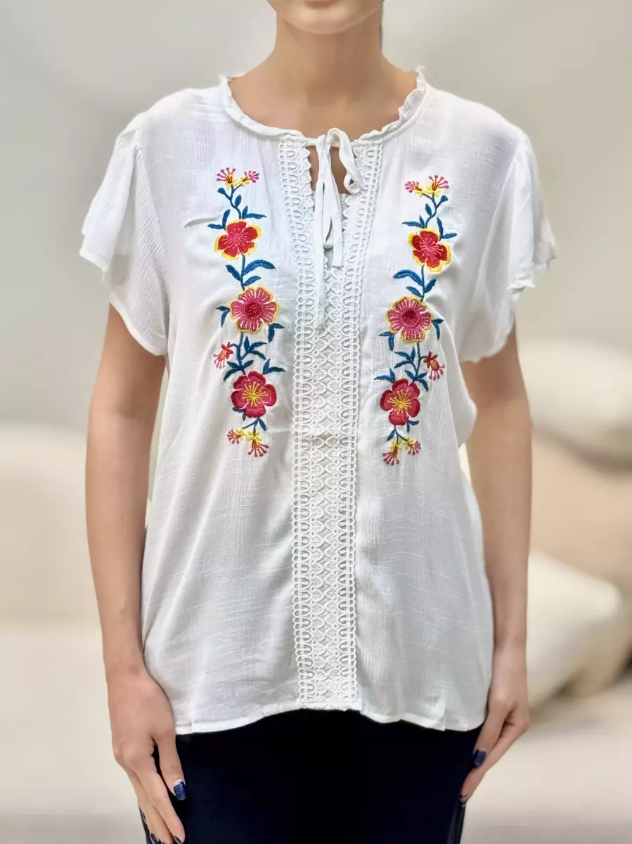 شومیز سفید گلدوزی