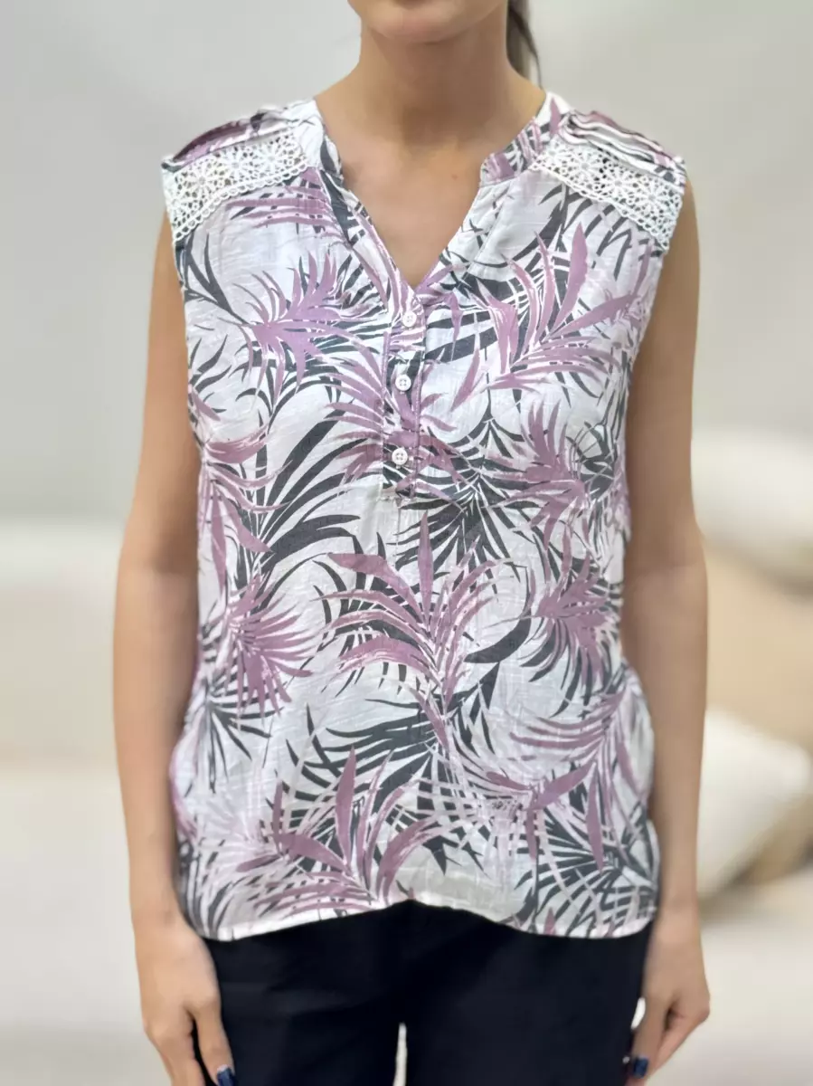 تاپ سرشانه گیپور طرح برگ