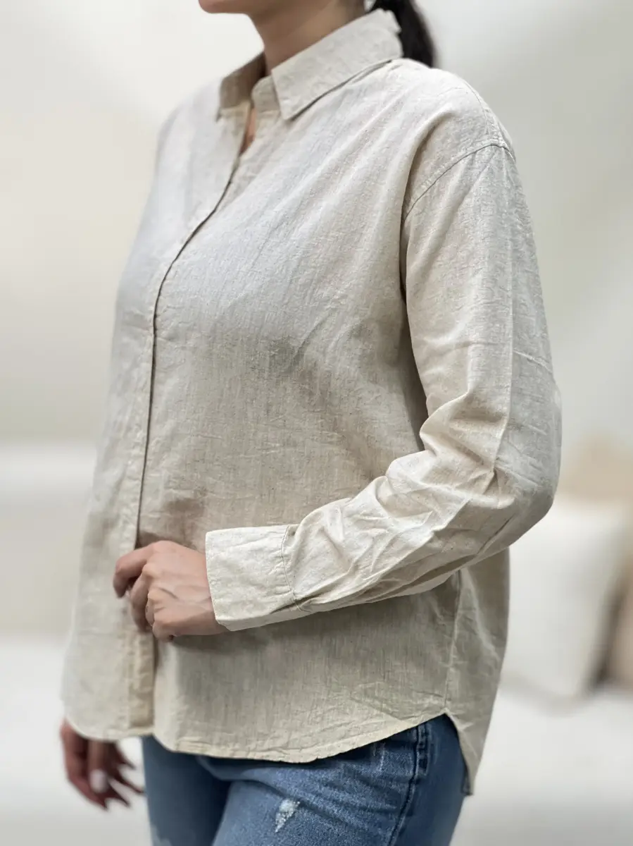 شومیز کرم کنفی h&m