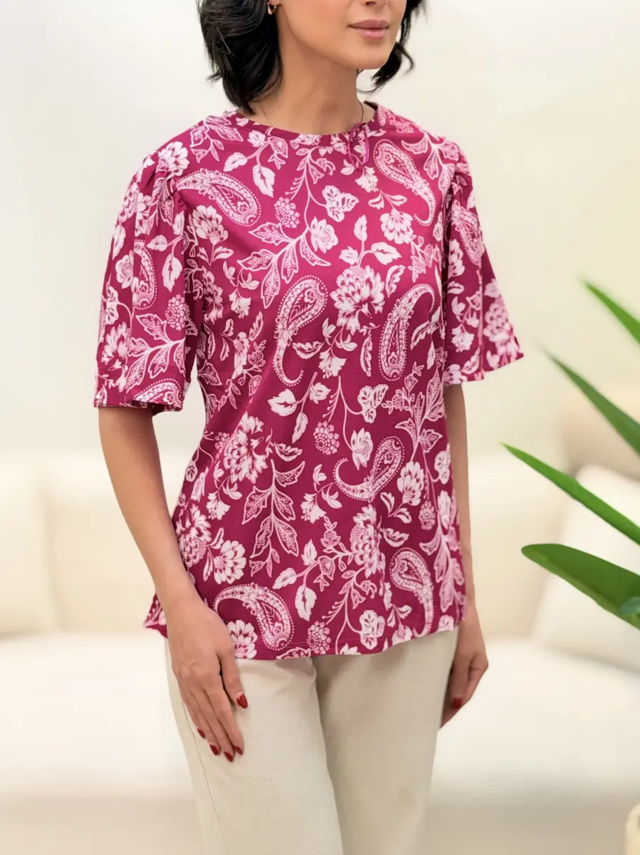 تیشرت بنفش بته جقه katies